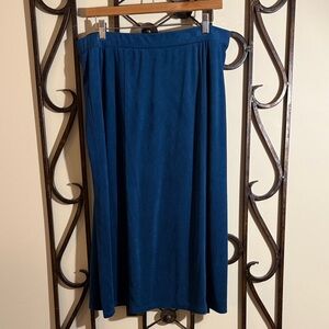 Chic Suede Teal A-Line Skirt